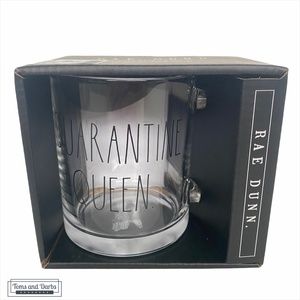 Rae Dunn QUARANTINE QUEEN 18oz Glass Mug